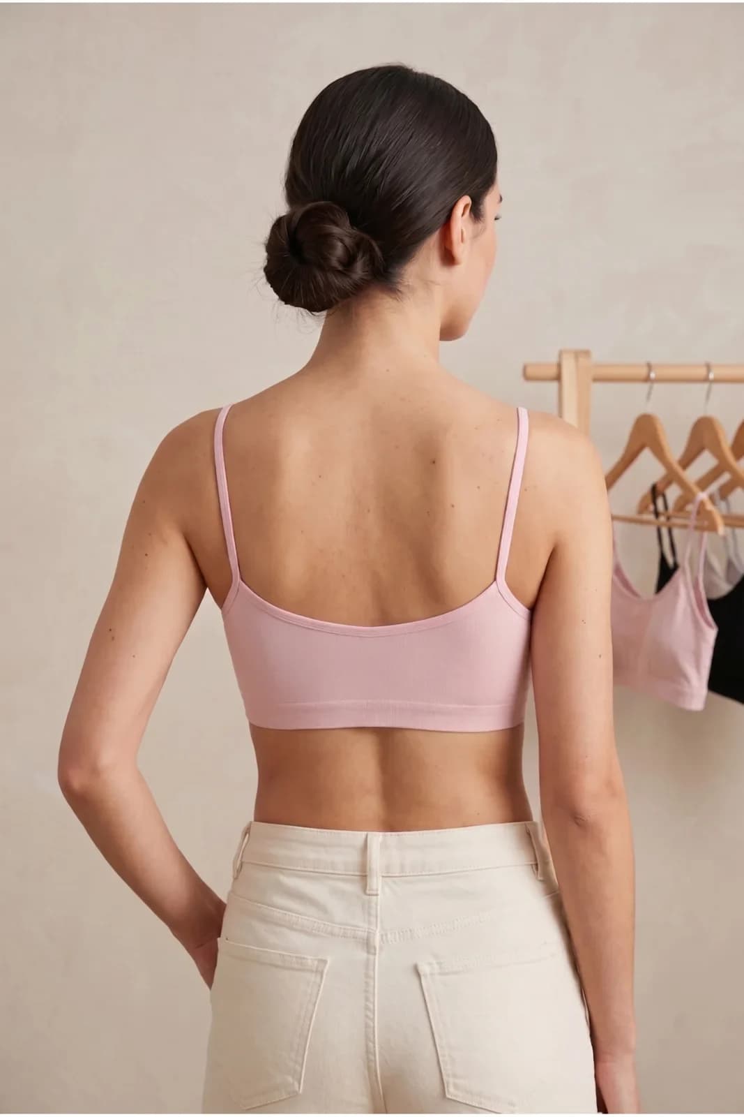 İp Askılı Pedli Büstiyer Pembe