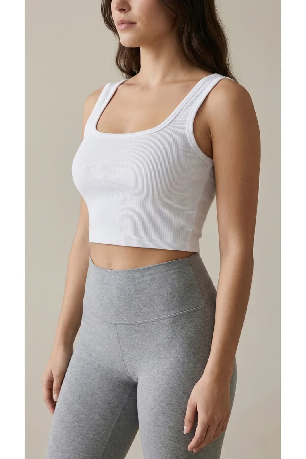 Kalın Askılı Crop Büstiyer Beyaz