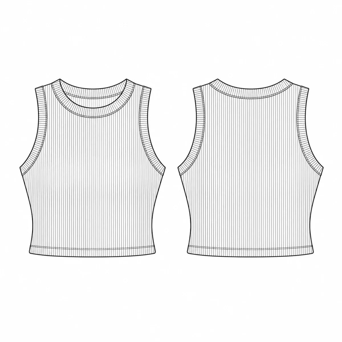Kapalı Yaka Crop Büstiyer çizimi